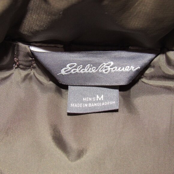 Eddie Bauer Olive Green Goose Down Puffer Vest Men's M Medium - Picture 9 of 9